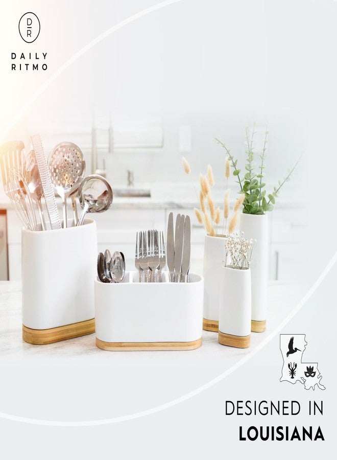 DAILY RITMO® White Countertop Silverware Holder - Image 3